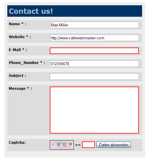 Web2 style secure & flexible free php contact form with easy setup